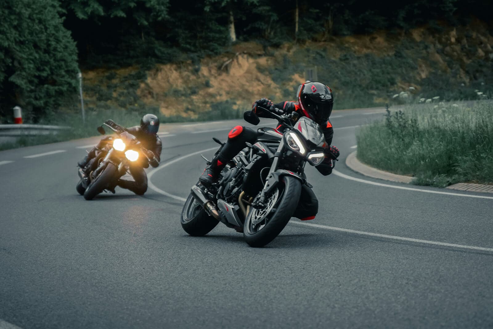 Two motorbikes on the road