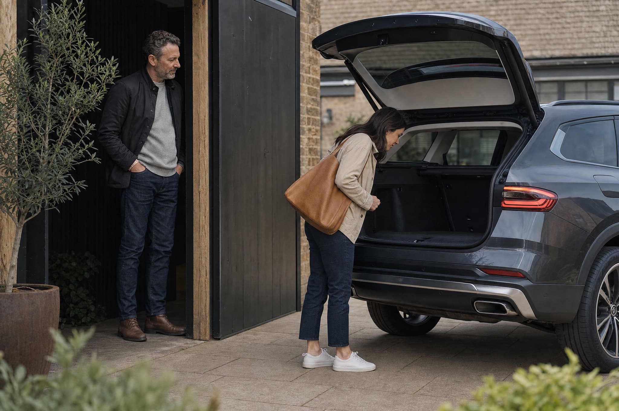 A customer collecting a used car